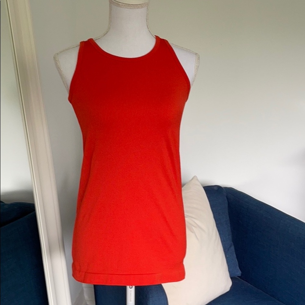 Athleta Renew ribbed tank in bright orange